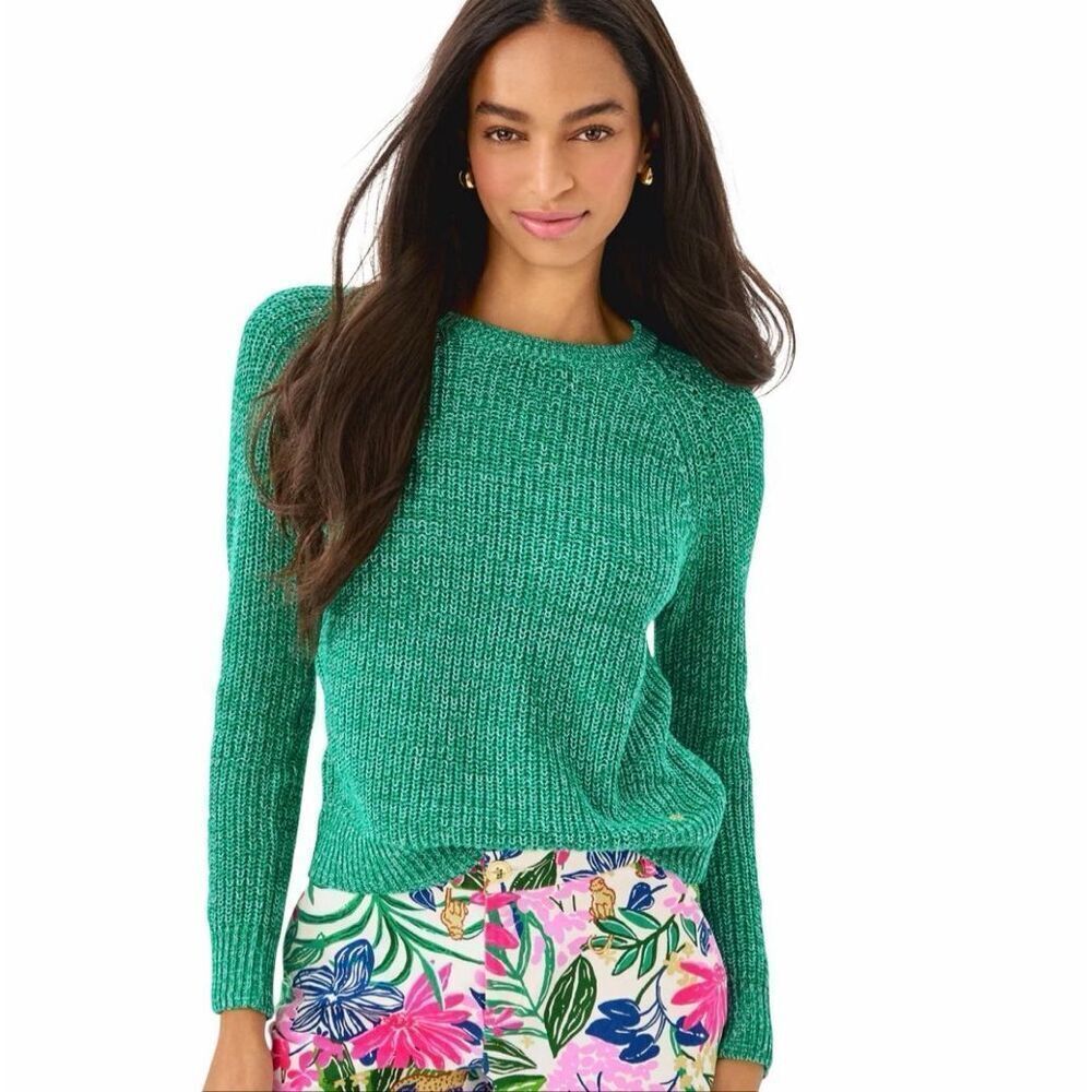 NWT Lilly Pulitzer Belgrave Sweater- kitts green marl- size L